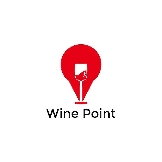 Modelo de vetor de design de logotipo de ponto de vinho conceito de design de emblema ícone de símbolo criativo