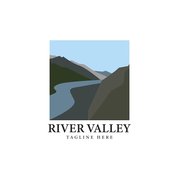 Modelo de vetor de design de logotipo de river valley
