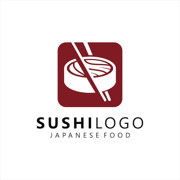 Modelo de vetor de design de logotipo de sushi japonês com estilo de conceito de restaurante