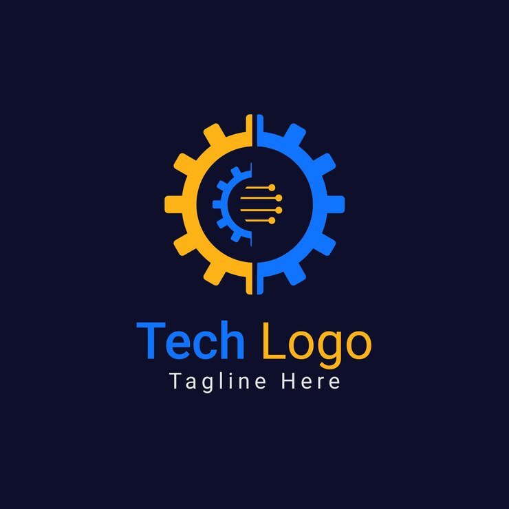 Vetor modelo de vetor de design de logotipo gear tech com ícone de configuração