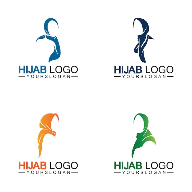 Modelo de vetor de design de logotipo hijab