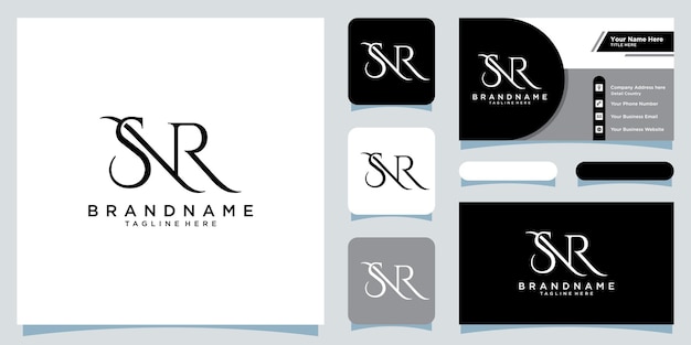 Modelo de vetor de design de logotipo inicial de carta SNR