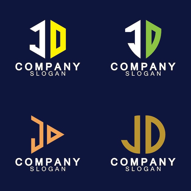 Modelo de vetor de design de logotipo jd de letras iniciais