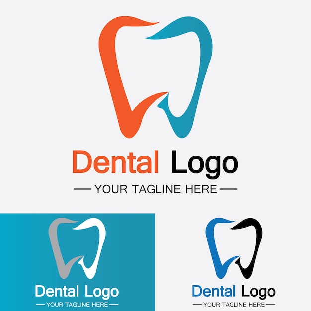 Modelo de vetor de design de logotipo odontológico logotipo de dentista criativo logotipo de vetor de clínica odontológica