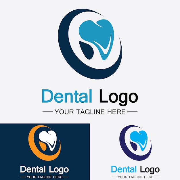Vetor modelo de vetor de design de logotipo odontológico logotipo de dentista criativo logotipo de vetor de clínica odontológica