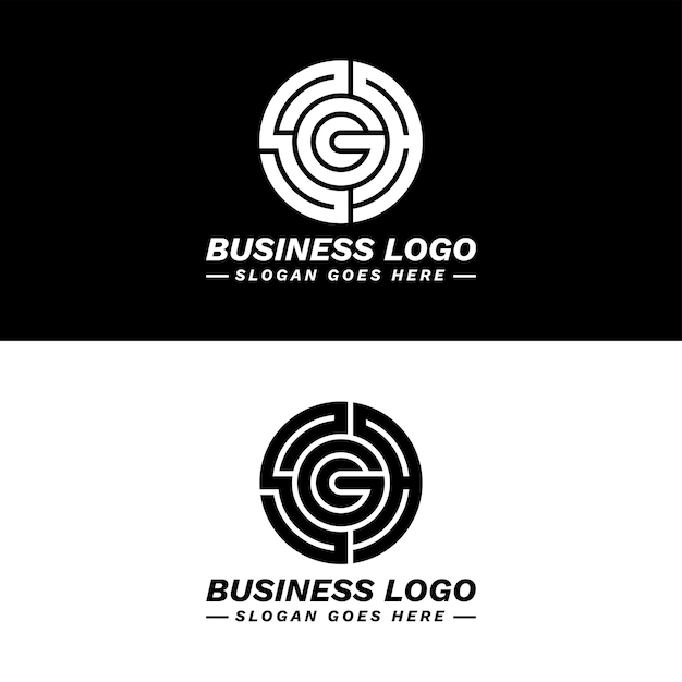 Modelo de vetor de design de logotipo sgca de quatro letras iniciais
