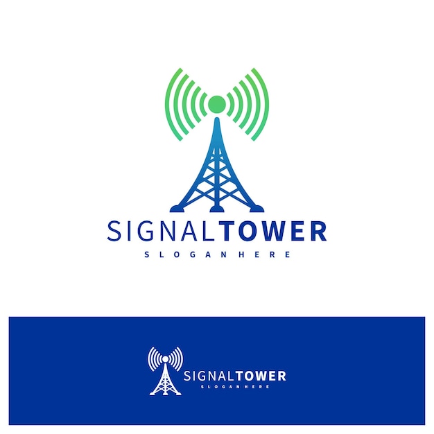 Modelo de vetor de design de logotipo signal tower ilustração de conceitos de logotipo signal tower