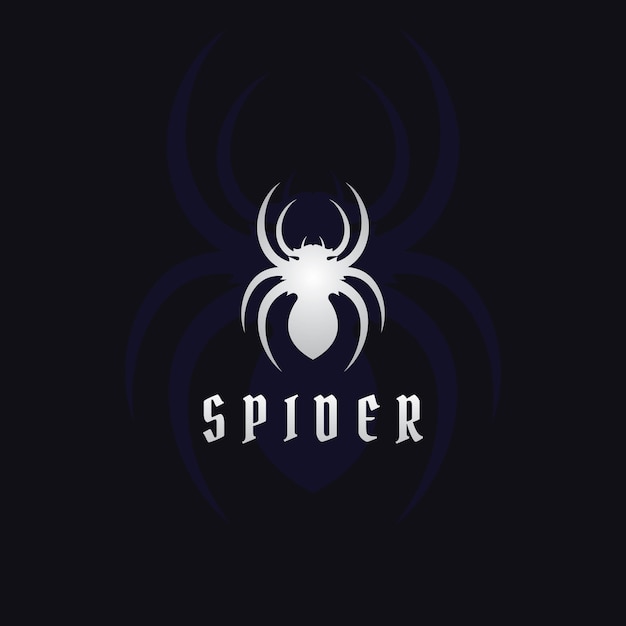Modelo de vetor de design de silhueta de logotipo de aranha ou tarântula animal