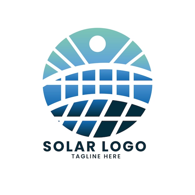 Vetor modelo de vetor de design do logotipo da energia solar verde