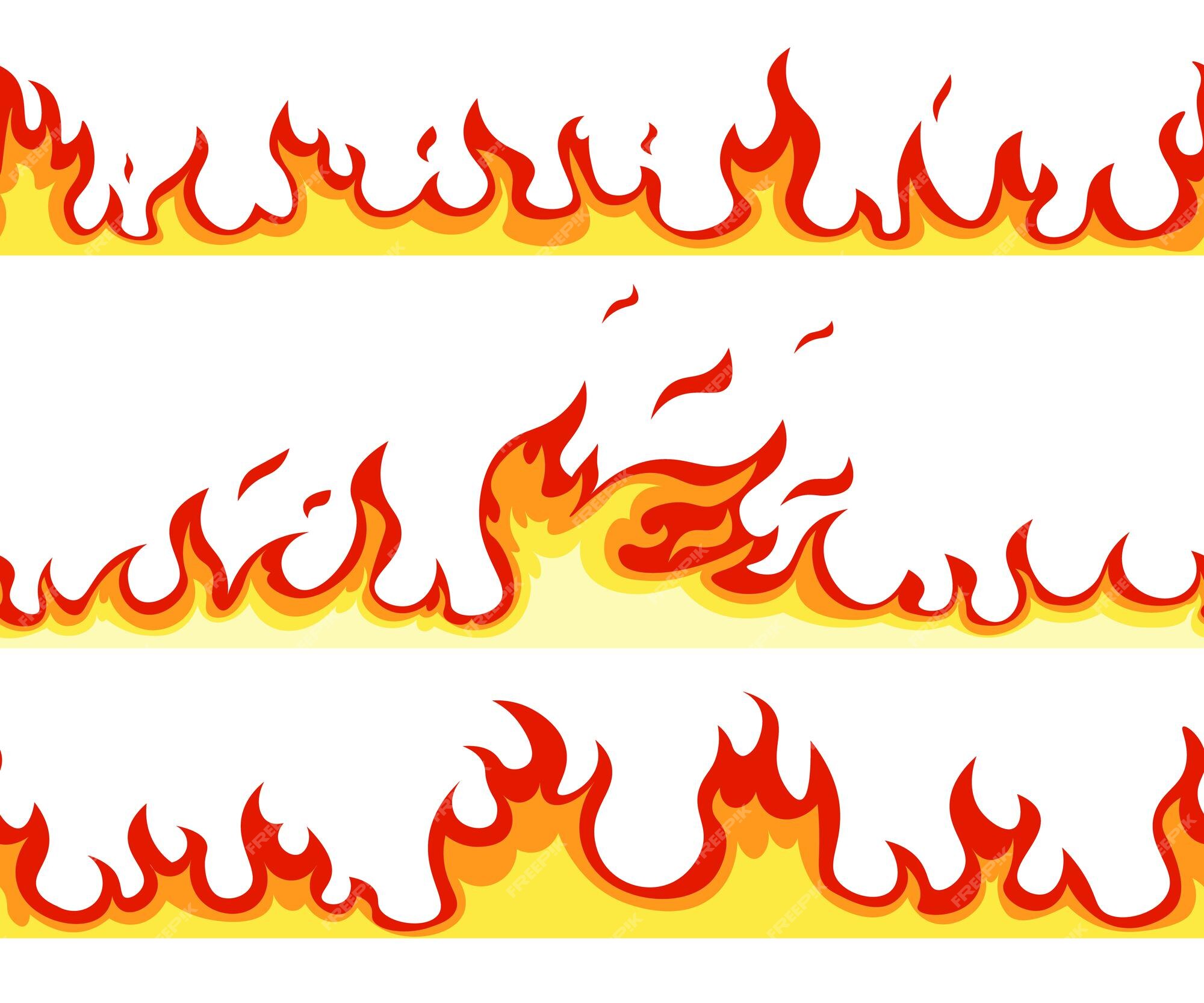 Bordas Da Chama De Fogo De Desenho Animado. Borda De Incêndio Em Laranja  Sem Costura. Ilustração do Vetor - Ilustração de alaranjado, beiras:  267839383