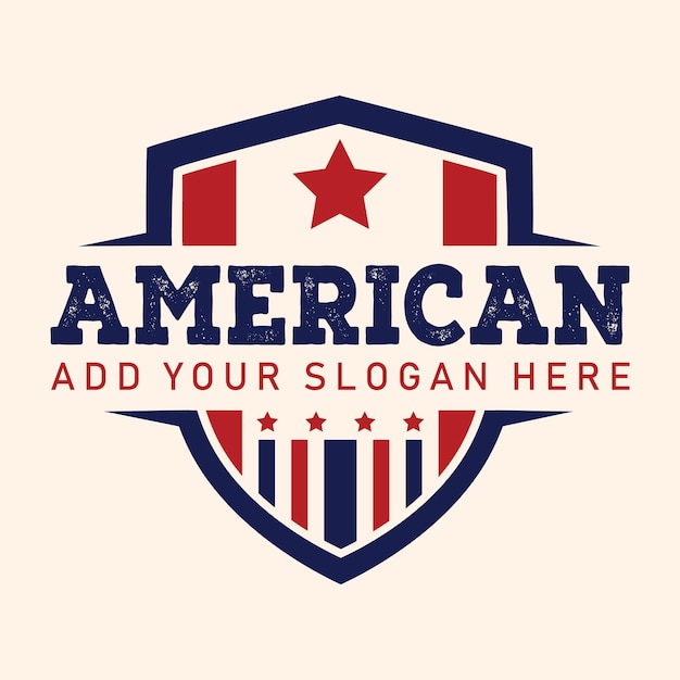 modelo de vetor de escudo americano de design de logotipo