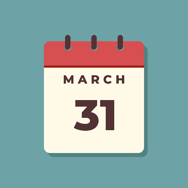 Vetor modelo de vetor de ícone de calendário de março