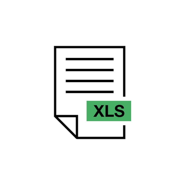 Modelo de vetor de ícone de download de documento xls