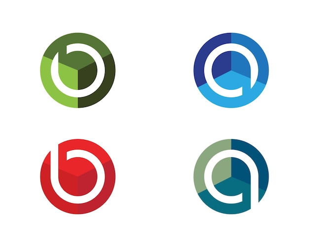 Vetor modelo de vetor de ícone de ilustração de círculo de logotipo p