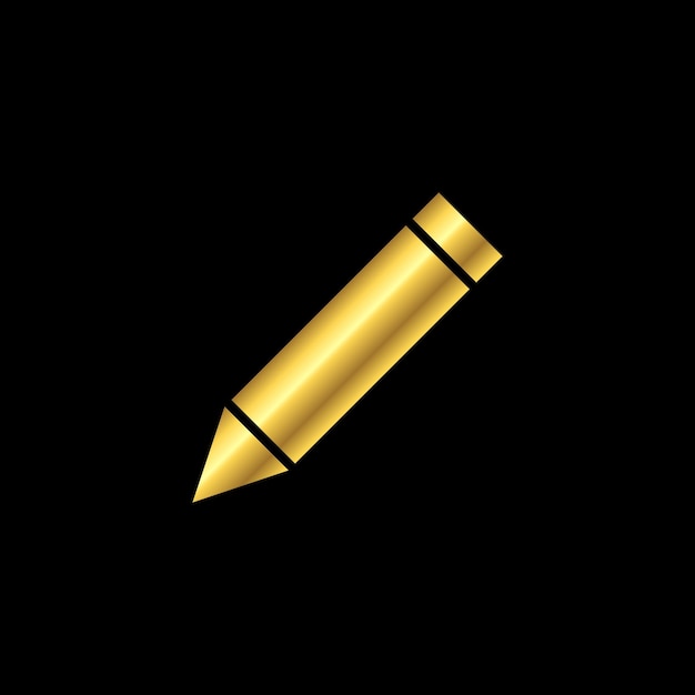 Vetor modelo de vetor de ícone de lápis dourado