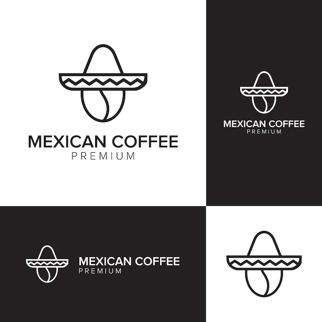 Modelo de vetor de ícone de logotipo de café mexicano