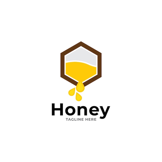 Modelo de vetor de ícone de logotipo de mel