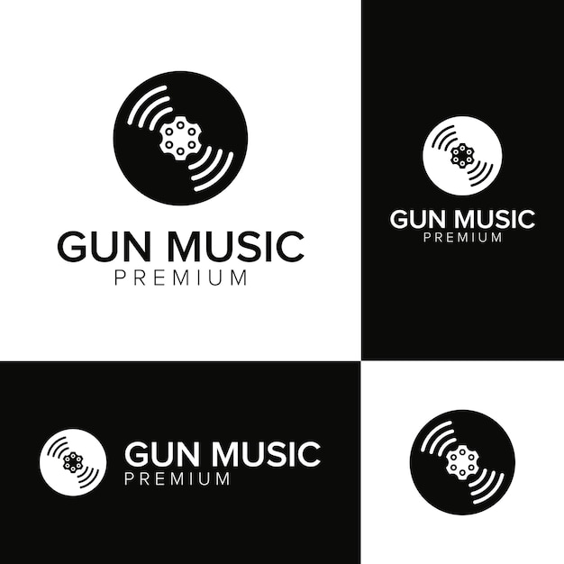 Modelo de vetor de ícone de logotipo de música de arma