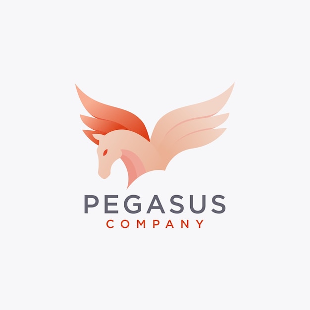 Modelo de vetor de ícone de logotipo pegasus abstrato moderno em fundo branco