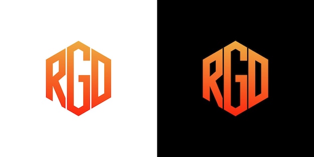 Modelo de vetor de ícone de monograma de polígono de design de logotipo de letra RG