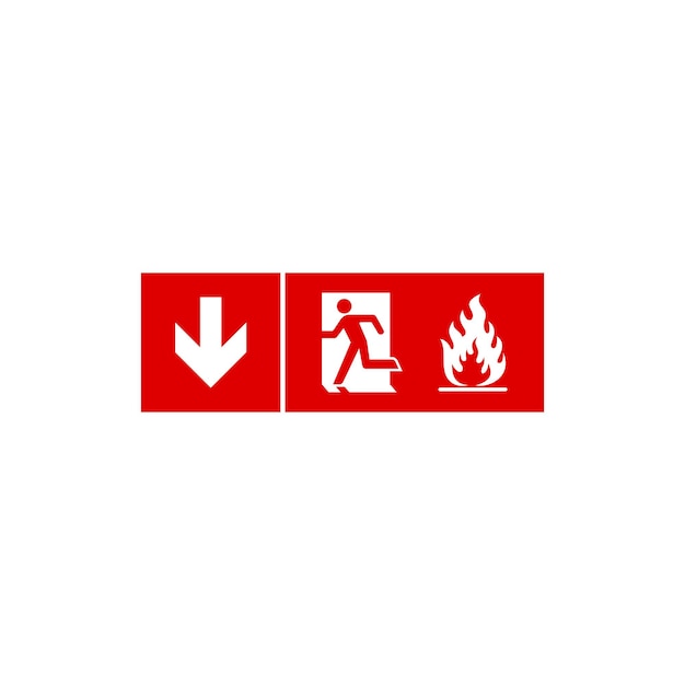 Vetor modelo de vetor de ícone de sinal de saída de incêndio