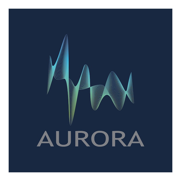 Modelo de vetor de ilustração de ícone de design de logotipo aurora