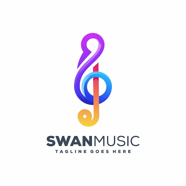 Modelo de vetor de ilustração de música cisne