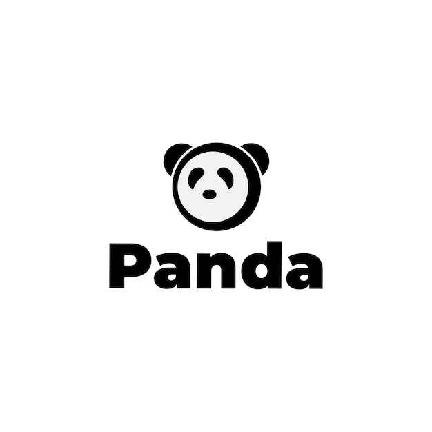 modelo de vetor de linha de logotipo panda.