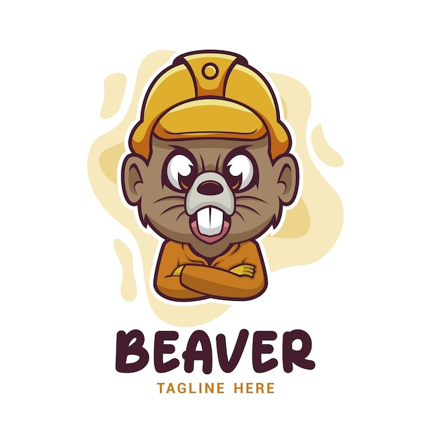 Modelo de vetor de logotipo beaver builder