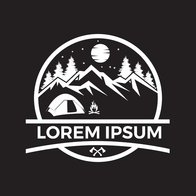 modelo de vetor de logotipo de acampamento ao ar livre