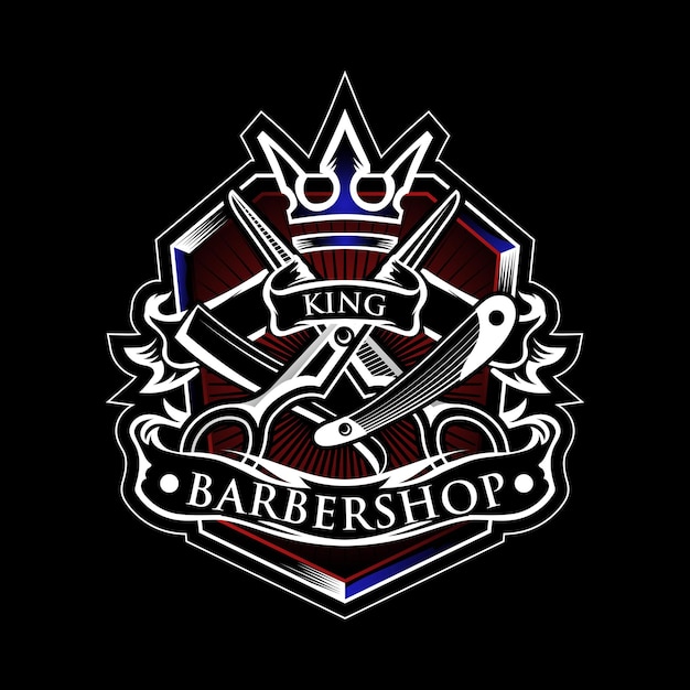 modelo de vetor de logotipo de barbearia editável