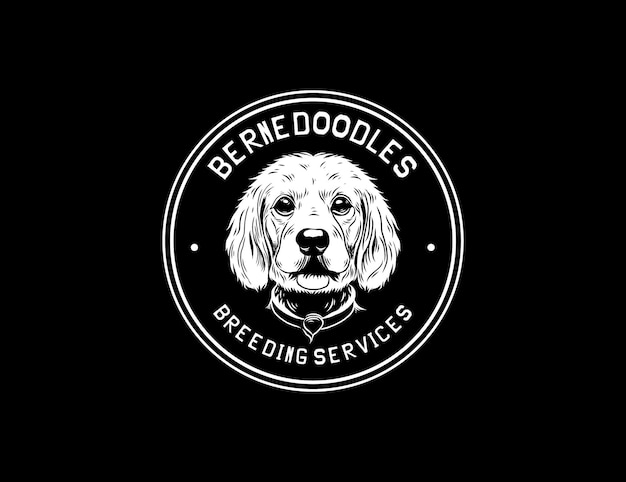 Vetor modelo de vetor de logotipo de cachorro bernedoodles