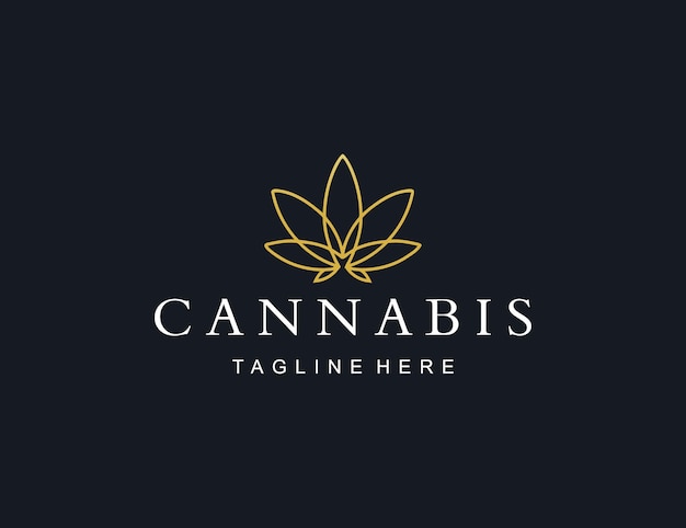 Modelo de vetor de logotipo de cannabis de luxo