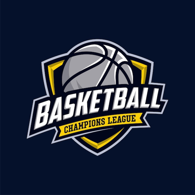 Modelo de vetor de logotipo de esporte de basquete profissional moderno