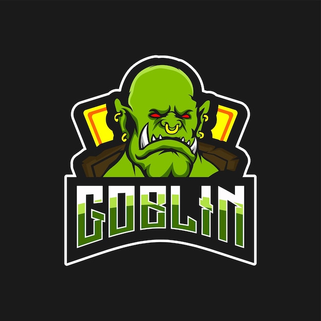 Vetor modelo de vetor de logotipo de esporte goblin mascote