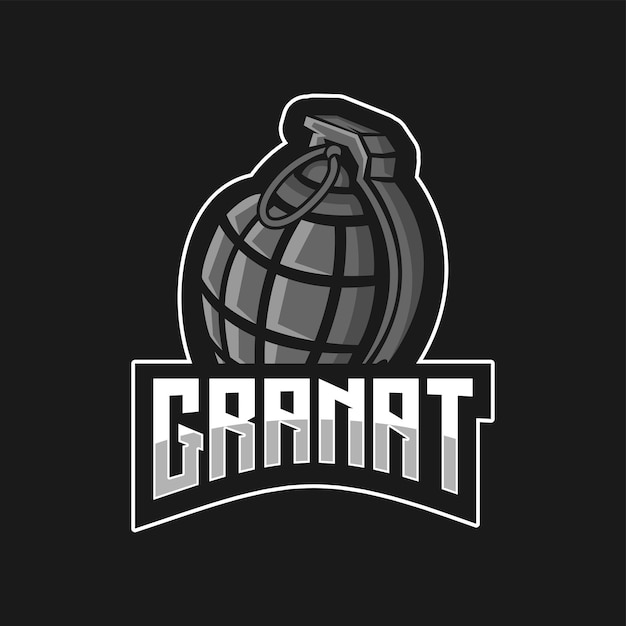 Vetor modelo de vetor de logotipo de esporte granat mascote