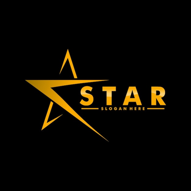 Modelo de vetor de logotipo de estrela dourada elegante