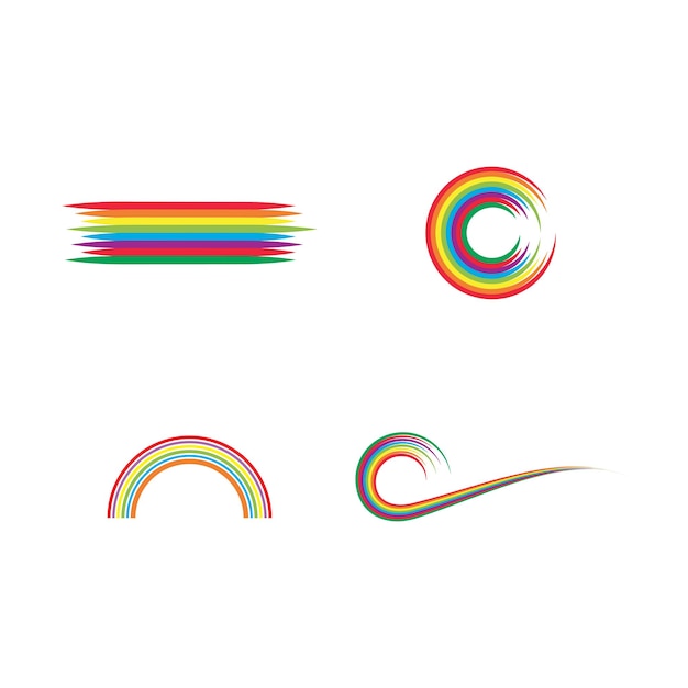 Modelo de vetor de logotipo de ilustração de arco-íris
