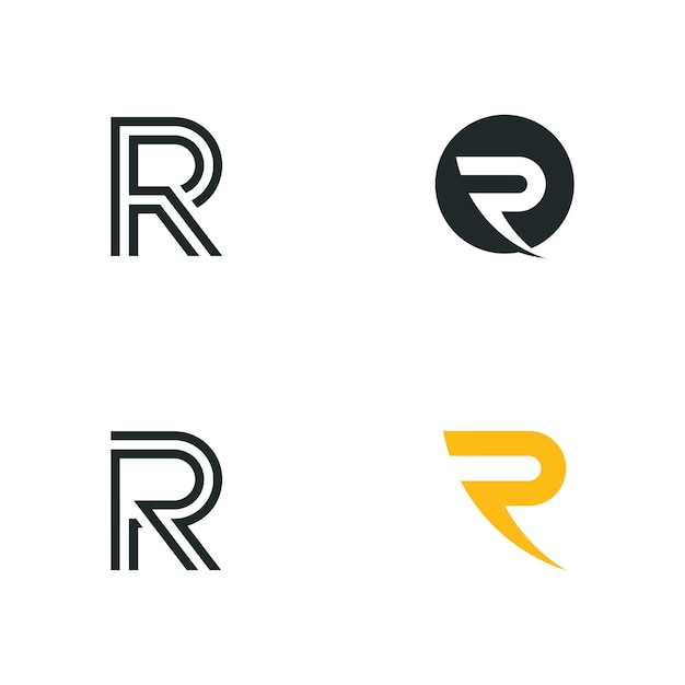 Modelo de vetor de logotipo de iniciais de letra r