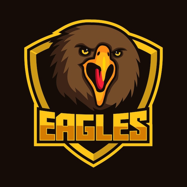 Modelo de vetor de logotipo de jogo de mascote de esports eagles