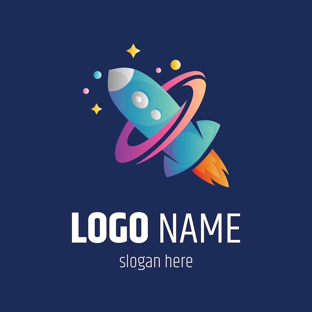 Modelo de vetor de logotipo de lançamento de foguete