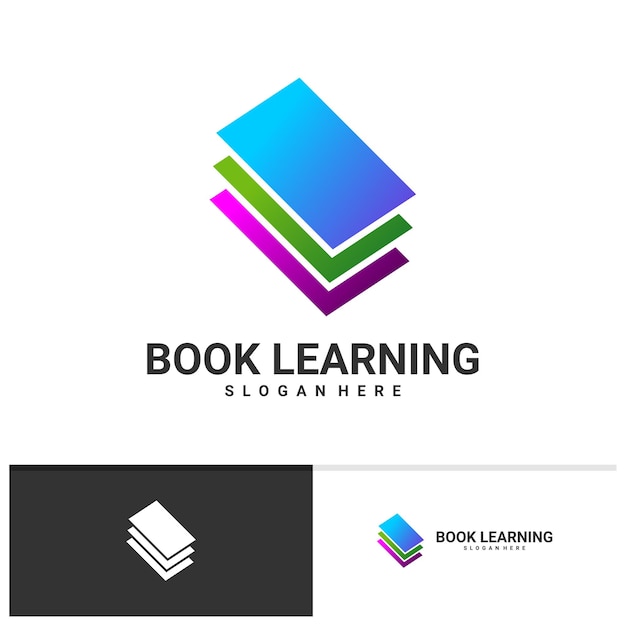 Modelo de vetor de logotipo de livro de aprendizagem conceitos de design de logotipo de livro criativo