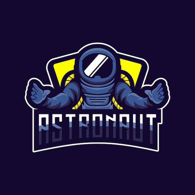 Vetor modelo de vetor de logotipo de mascote de astronauta