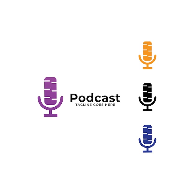 modelo de vetor de logotipo de podcast