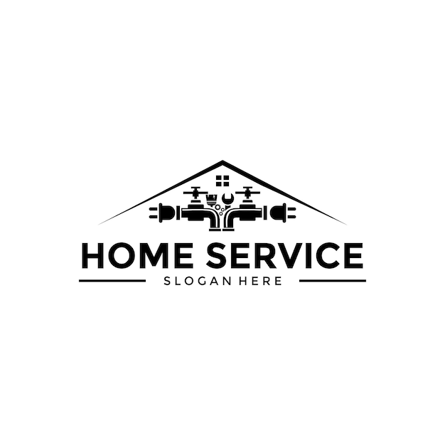Modelo de vetor de logotipo de serviço doméstico