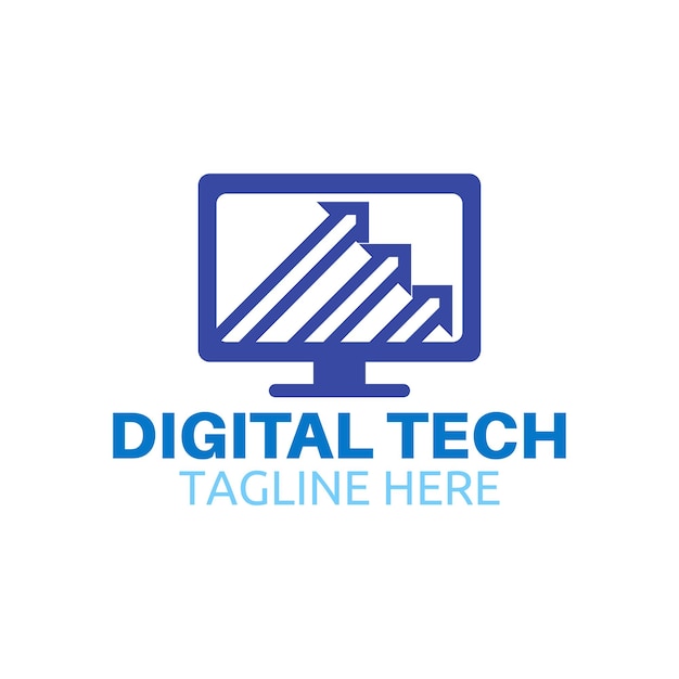 Modelo de vetor de logotipo de tecnologia digital