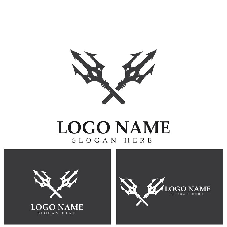 Vetor modelo de vetor de logotipo de tridente de símbolo