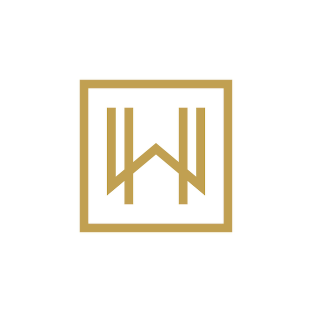 Modelo de vetor de logotipo imobiliário abstrato criativo carta wh