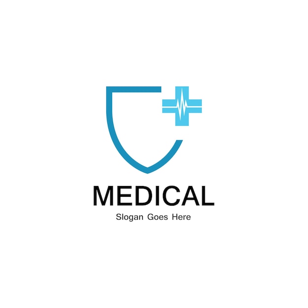 Modelo de vetor de logotipo médico escudo