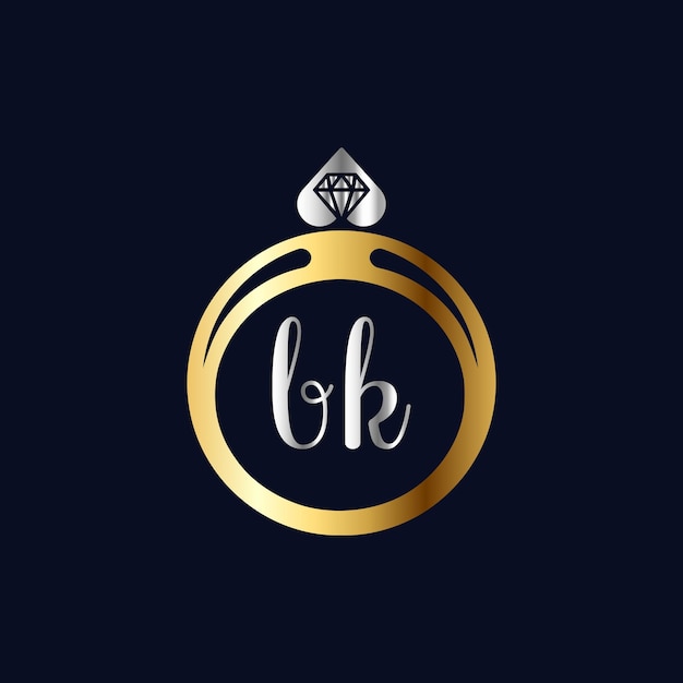 Vetor modelo de vetor de logotipos de casamento floral de luxo de logotipo inicial bk